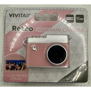🔥Vivitar Keychain Digital Camera Micro SD Card Slot Prime Lens Pink BNWT🔥